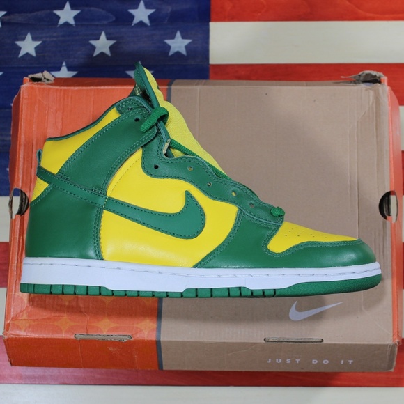 Nike Dunk High Brazil Green Yellow 2003 Men 10 New - Picture 2 of 8